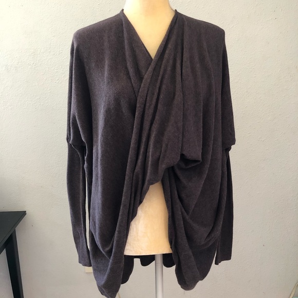 Allsaints Size Small Itat Shrug Cardigan Brown - Picture 3 of 10